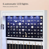 Make-Up Cabinet With 6 LEDs, Lockable Wall Cabinet With Mirror