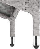 Lt Grey Rattan Seating Set, 6 Chairs with Seat Cushions, 1 Table with 2 Glass Tops, Including Protective Cover