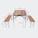 Handy Folding Camping  Picnic Table of Alu. w/ 2 Benches  90x66x70cm