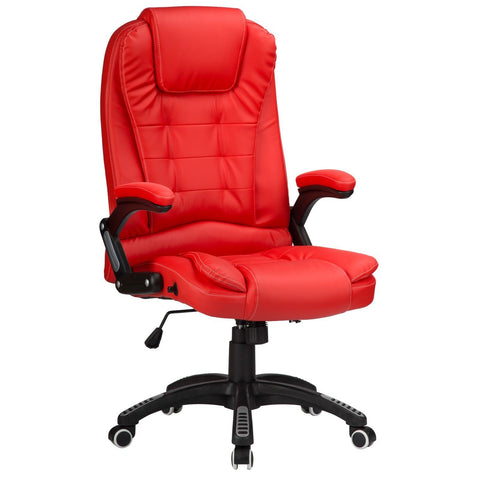 Executive Office / Gaming Chair Luxury Leather Reclining Red
