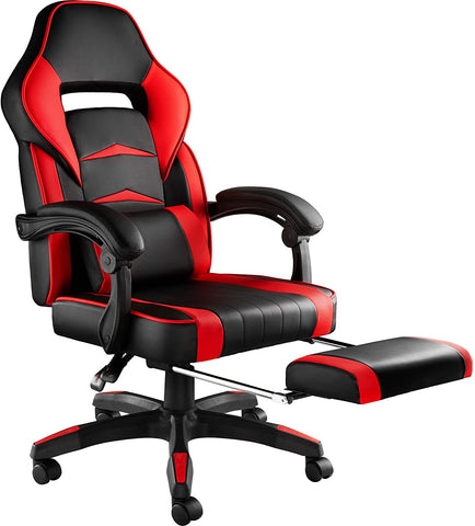 Computer Chair, Gaming Executive With Footrest Red