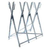 Galvanised Saw Horse with Handholds Foldable for Axe or Chainsaw