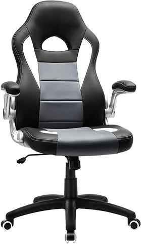 RACING GAMING CHAIR SWIVEL COMPUTER DESK OFFICE CHAIR..BLACK / GREY