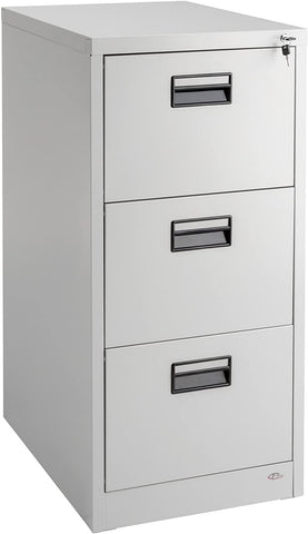 Filing Cabinet Office Storage Cupboard Metal with 3 Drawers for Hanging A4 Files WHITE