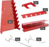 Tool Wall 3 Panels, 17- Piece Hook Set, 120 x 60 x 2 cm