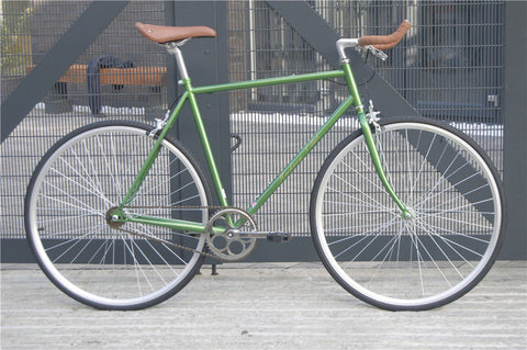VINTAGE SINGLE SPEED FREEWHEELS BIKE FIXED GEAR / FIXIE ROAD BIKE GREEN 161