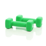 Neopren Short Dumbbell 2x 2kg Green Dumbbells w/Nonskid Handles