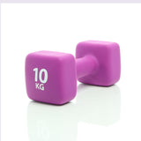 Neopren Short Dumbbell 10kg Purple Dumb-bell Nonskid Weight