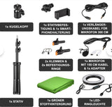 Green Screen Kit, This Green Screen Kit Includes, a Tripod, Ring Light, Microphone & Home Studio Backdrop with a Smartphone Holder