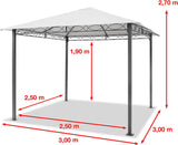 3x3m soft top garden gazebo, including 4 side panels, champagne coloured