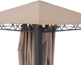 3x3m soft top garden gazebo, including 4 side panels, champagne coloured