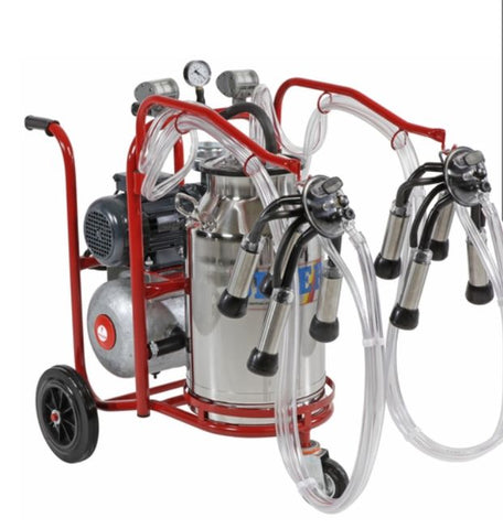 Sezer Portable Pls2 Milking Machine - Dual cluster Dual bucket for Cows