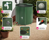 Rainwater Tank for Garden and Camping, Foldable Rain Barrel with Lid and Tap