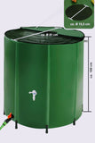 Rainwater Tank for Garden and Camping, Foldable Rain Barrel with Lid and Tap