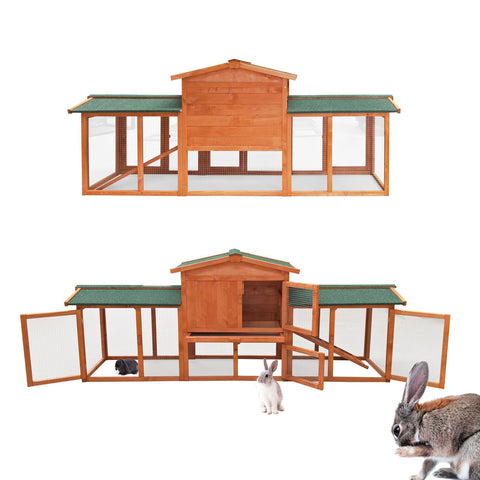 Rabbit Hutch Free Running Guinea Pig Rodent Hutches Cage Enclosure