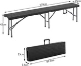 2 x folding bench, folding handle, 180 cm