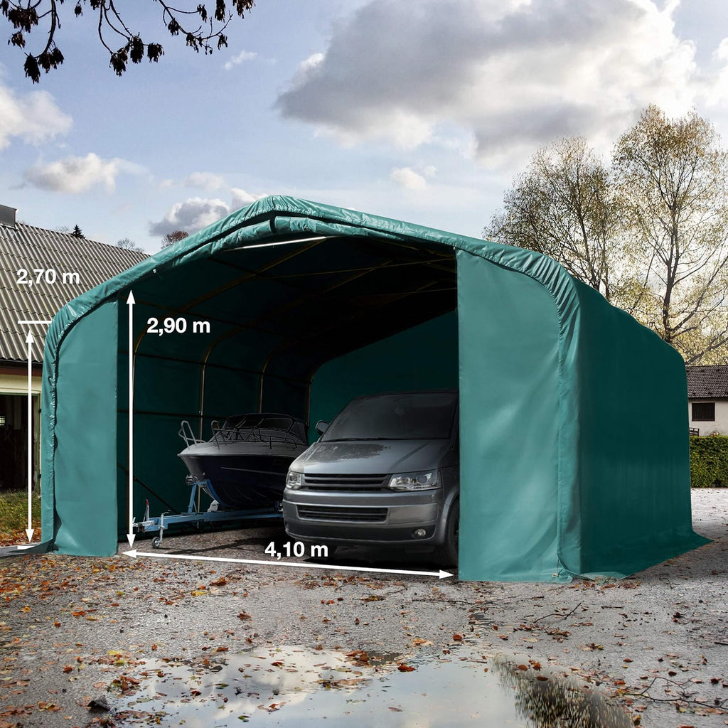 tarp 6x6m 6x6m tent garage, PVC tarpaulin, dark green, – Gilligan sales