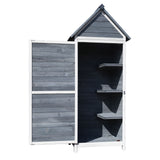 Garden Tool Shed made of Wood, 77x53x179cm, Wing Door & Saddle Roof