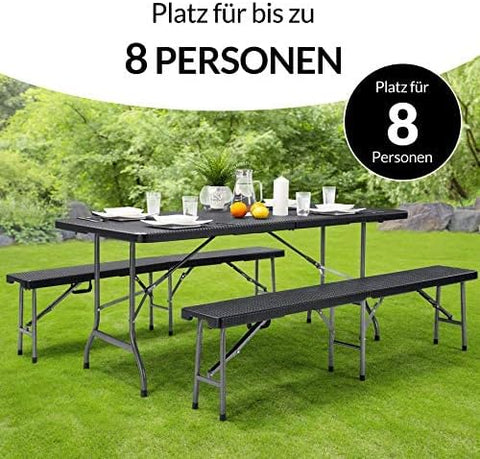 beer tent furniture 3-Piece Beer Tent Set Camping Set Foldable 2x Folding Bench