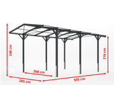 2.85x5.05m Carport in Anodized Aluminum