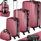 4-Piece Travel Suitcase, Suitcase Set with Removable Wheels Pink Black or Gold