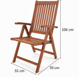 Garden Chair Set of 2 High-Backed Chairs