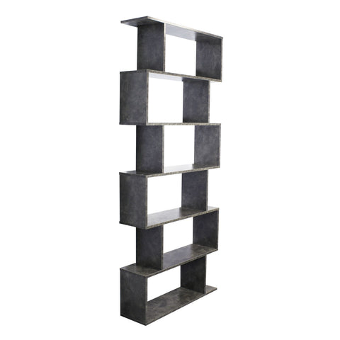 Display Shelf S Shape 6-Tier Concrete Bookshelf Room Divider