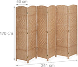 6-Piece Folding Room Divider H x W 170 x 241 cm