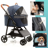 2in1 Dog Buggy Foldable Dog Pram Blue