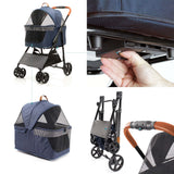 2in1 Dog Buggy Foldable Dog Pram Blue