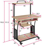 computer desk Fife | with 4 tiers including keyboard tray & rolling castors