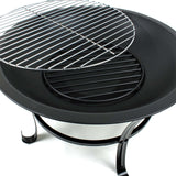 Fire basket Ø56cm grillpan with spark cover, made from powder-coated steel