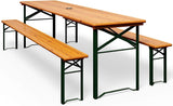 Wooden Folding table (3 pieces) - Bench set wood metal