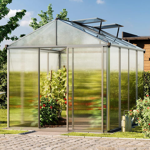 222 x 294 cm greenhouse 10 mm thick polycarbonate panels