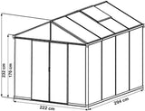 222 x 294 cm greenhouse 10 mm thick polycarbonate panels