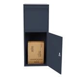 Parcel Drop Box 41x38.5x72cm Grey Lockable, for Large Deliveries