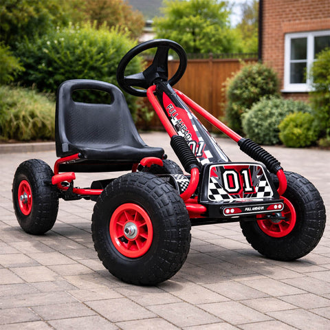 Kids Racer Pedal Go-Kart 4-8 Years - Red