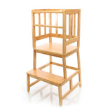 Toboli Bamboo Learning Tower for Children with Lattices 46x46x90cm