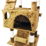 Scratching post in beige 170cm with cat houses, ladders & platforms