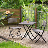 Garden Furniture Set 3 PCs, 2 Chairs 1 Table, Collapsible