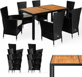 Garden Furniture Set of 6 Chairs Including 7 cm Upholstery Table 150 x 90 cm