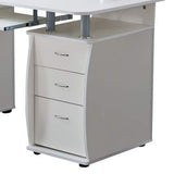 Black or White 3 drawer computer desk