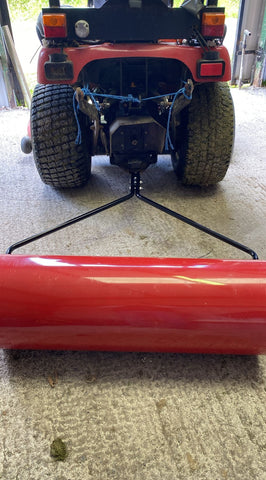Lawn roller 35x100cm for lawn tractor fillable with dirt wiper
