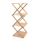 Foldable Bamboo Shelf 4-rack 40x33.5x93.5cm Bathroom Shelf