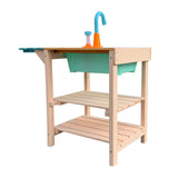 Children’s Outdoor Play Kitchen made of Wood with Sink