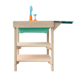 Children’s Outdoor Play Kitchen made of Wood with Sink