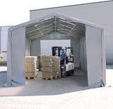 6x8m tent hall, PVC tarpaulin, gray for concrete base