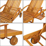 Sun 200cm Acacia Wood - Garden Wooden Sun Lounger Chair