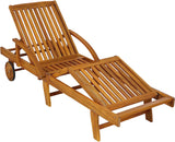 Sun 200cm Acacia Wood - Garden Wooden Sun Lounger Chair