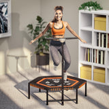 Fitness Trampoline  with Handle, Height Adjustable, Diameter 120 cm